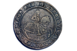 Cтаринная британская серебряная монета