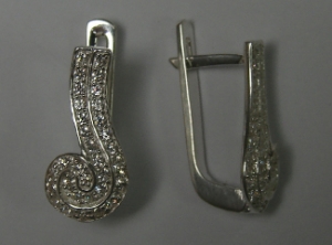 Серебряные серьги Амфибия
