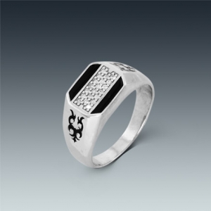 Серебряное кольцо родированное ЛЗ-1634