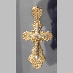 Крест серебряный с позолотой 079096