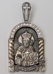 Серебряная ладанка Святой Николай Чудотворец 41