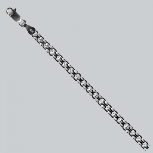 Серебряная цепочка Бисмарк двухрядный с чернением 45см 100802